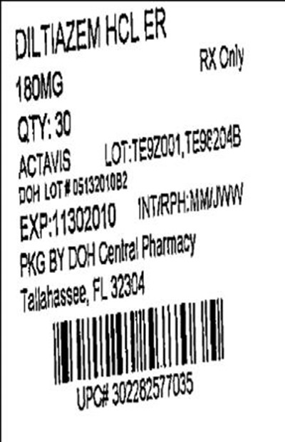 Label Image for 180mg - Diltiazem ER180mg(Actavis)